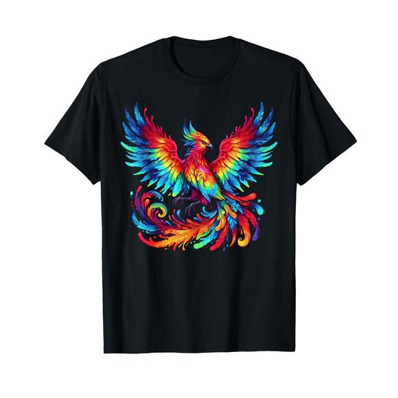 Other - Cool Phoenix Graphic Spirit Animal Illustration Tie Dye Art T-Shirt